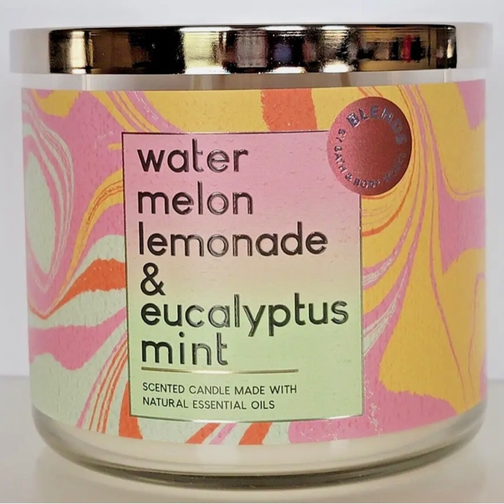 Bath & Body Works 3-Wick Candle Blends Watermelon Lemonade & Eucalyptus Mint New
